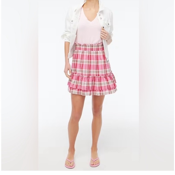 J Crew Pink Ruffle Skirt - Picture 2 of 7